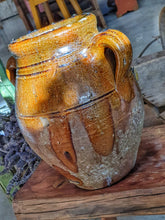 Load image into Gallery viewer, antique French Rustic Confit Pot Storage Jar Farmhouse French country Pottery rustic primitive country kitchen french cooking dusty gems antique interiors nantwich